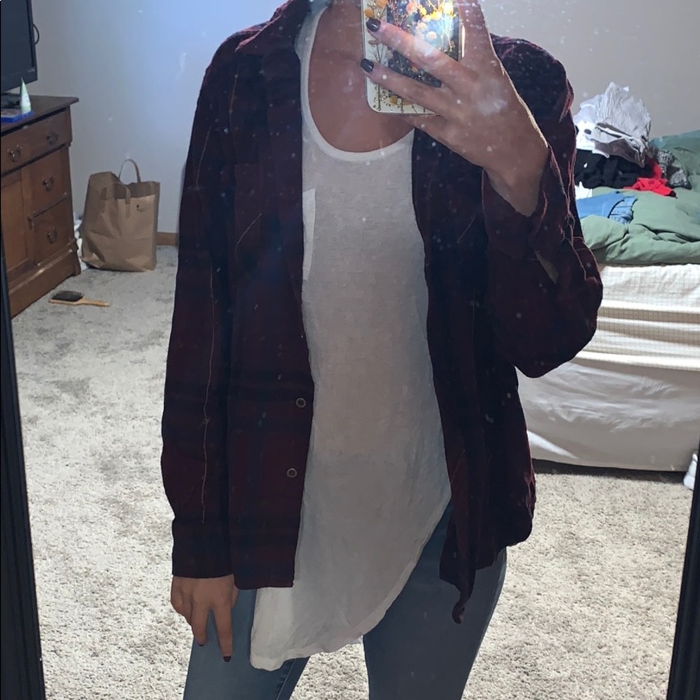 Maroon flannel.